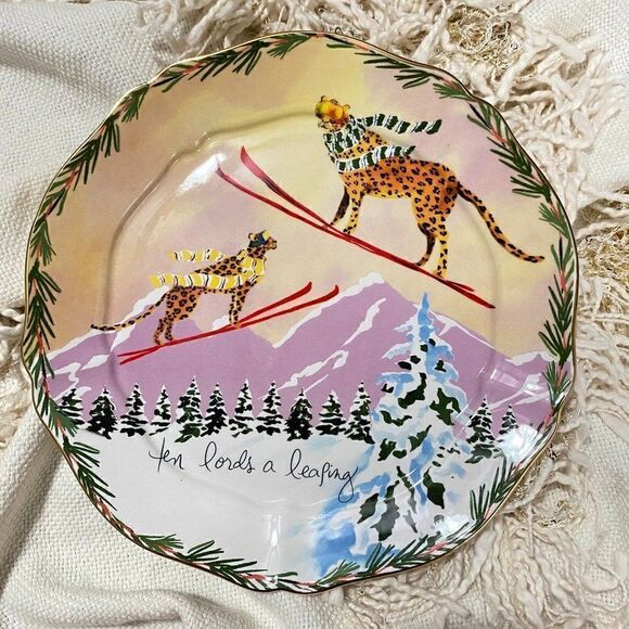 ANTHROPOLOGIE 12 Days 10 Lords a Leaping Plate - Picture 1 of 16